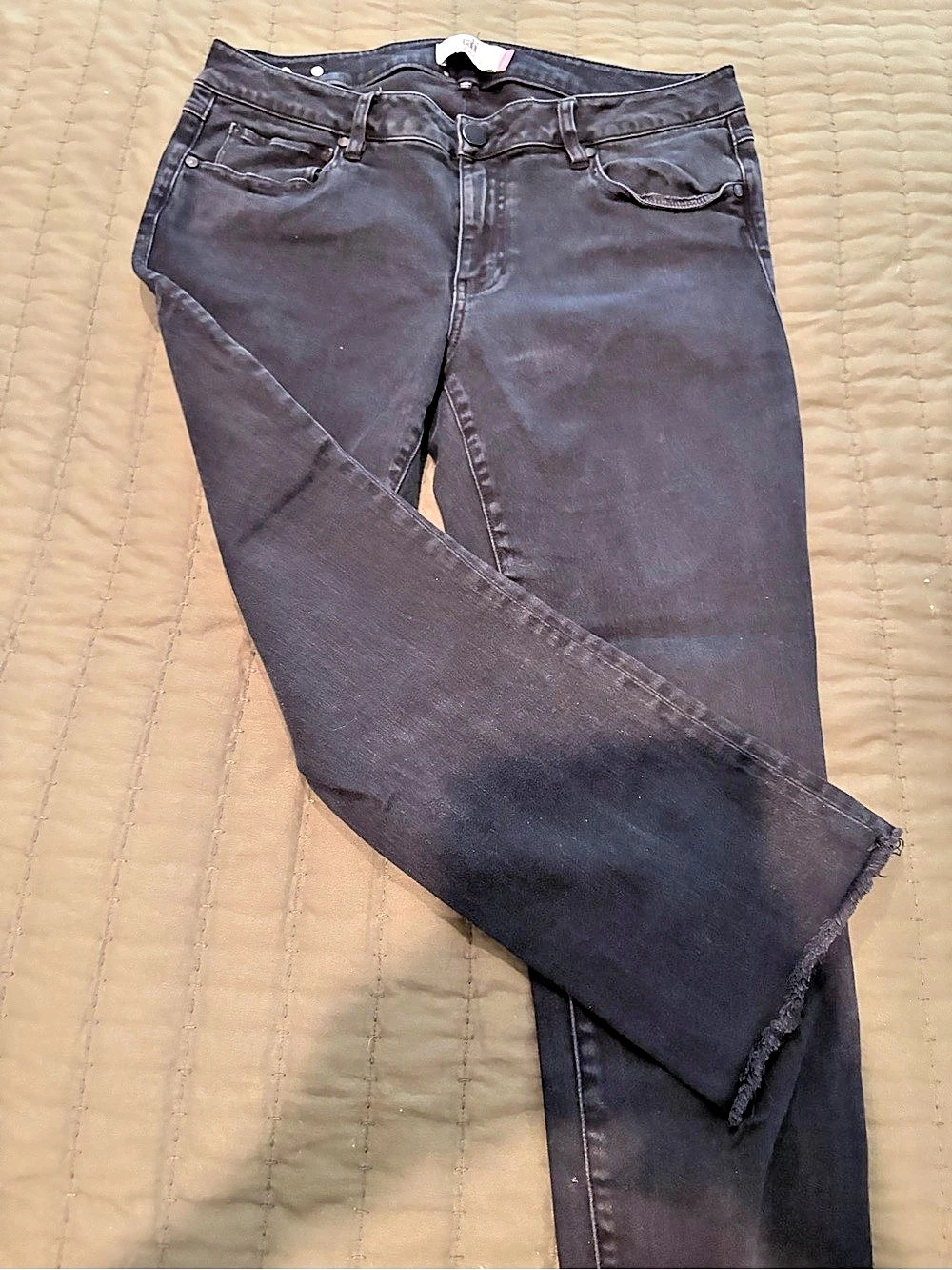 Cabi High-Low Crop Skinny Jeans in Black Waist 12